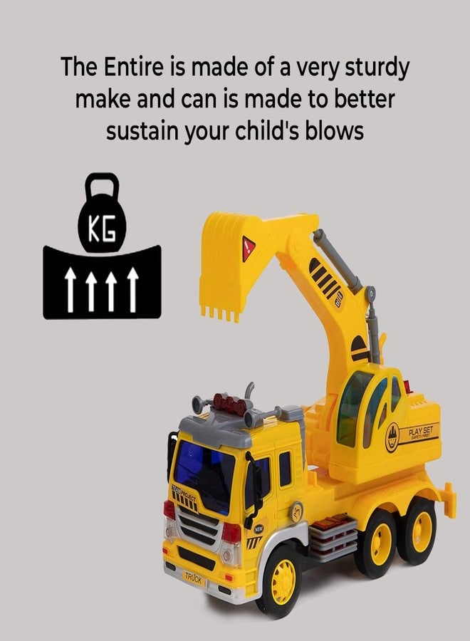 FRATELLI Big Size Exclusive Toys for Kids|Boys|Girls with Lights and Music (Excavator Truck, Friction Power Toy Trucks) Red - Image 3